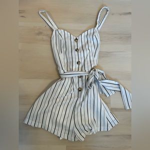Black and white striped romper. Size large